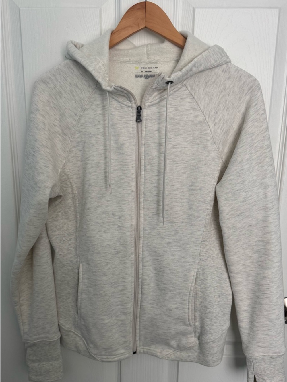 tek gear Light Heather Gray Full-Zip Hooded Sweatshirt